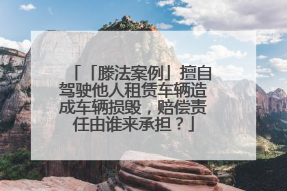 「滕法案例」擅自驾驶他人租赁车辆造成车辆损毁，赔偿责任由谁来承担？