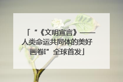 “《文明宣言》——人类命运共同体的美好画卷I”全球首发