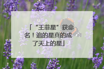 “王菲星”获命名！追的星真的成了天上的星