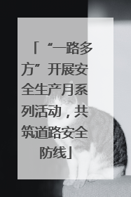 “一路多方”开展安全生产月系列活动，共筑道路安全防线