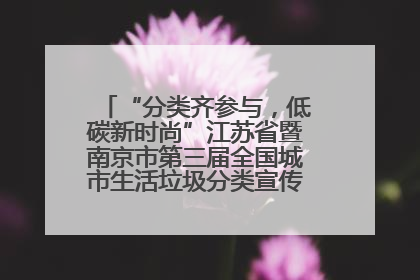 “分类齐参与，低碳新时尚”江苏省暨南京市第三届全国城市生活垃圾分类宣传周正式启动