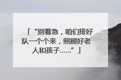 “别着急，咱们排好队一个个来，照顾好老人和孩子……”