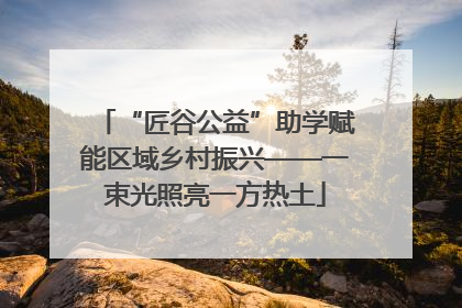 “匠谷公益”助学赋能区域乡村振兴——一束光照亮一方热土