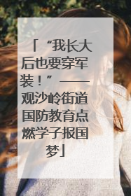 “我长大后也要穿军装！”——观沙岭街道国防教育点燃学子报国梦