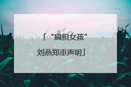 “扁担女孩”刘燕郑重声明