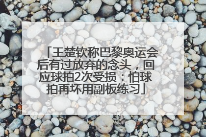 王楚钦称巴黎奥运会后有过放弃的念头，回应球拍2次受损：怕球拍再坏用副板练习