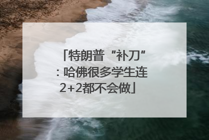 特朗普“补刀”：哈佛很多学生连2+2都不会做