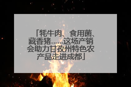牦牛肉、食用菌、藏香猪……这场产销会助力甘孜州特色农产品走进成都