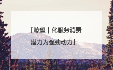 瞭望｜化服务消费潜力为强劲动力