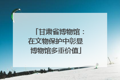 甘肃省博物馆：在文物保护中彰显博物馆多重价值