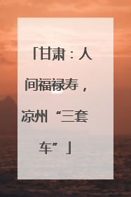甘肃：人间福禄寿，凉州“三套车”