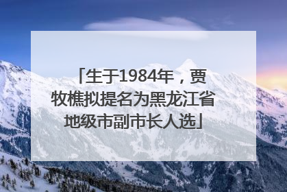 生于1984年，贾牧樵拟提名为黑龙江省地级市副市长人选