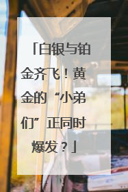 白银与铂金齐飞！黄金的“小弟们”正同时爆发？