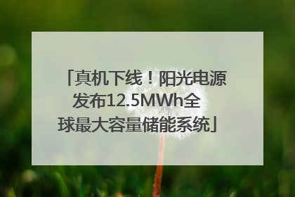 真机下线！阳光电源发布12.5MWh全球最大容量储能系统
