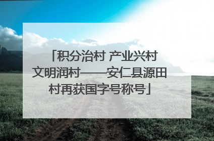 积分治村 产业兴村 文明润村——安仁县源田村再获国字号称号