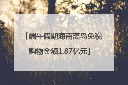 端午假期海南离岛免税购物金额1.87亿元