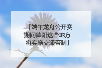 端午龙舟公开赛期间德阳这些地方将实施交通管制