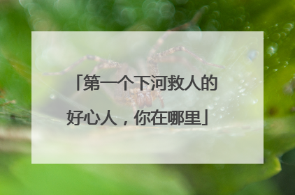 第一个下河救人的好心人，你在哪里