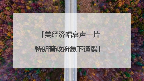 美经济唱衰声一片 特朗普政府急下通牒