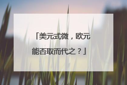 美元式微，欧元能否取而代之？
