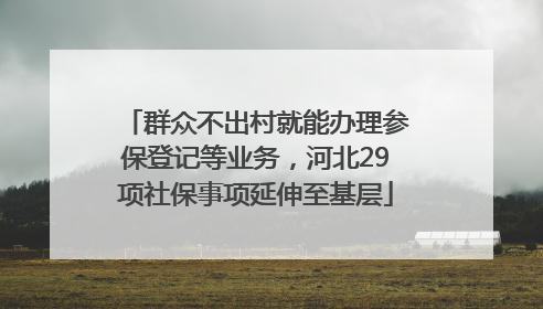 群众不出村就能办理参保登记等业务，河北29项社保事项延伸至基层