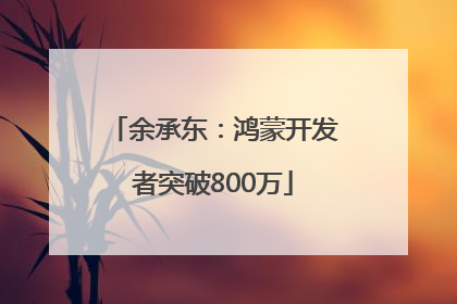 余承东：鸿蒙开发者突破800万