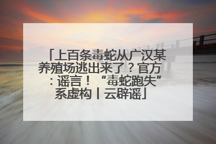 上百条毒蛇从广汉某养殖场逃出来了？官方：谣言！“毒蛇跑失”系虚构丨云辟谣