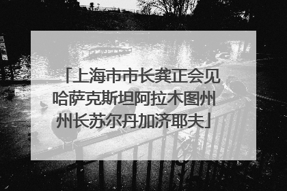 上海市市长龚正会见哈萨克斯坦阿拉木图州州长苏尔丹加济耶夫