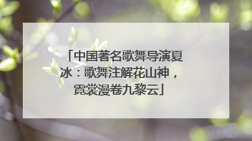 中国著名歌舞导演夏冰：歌舞注解花山神，霓裳漫卷九黎云