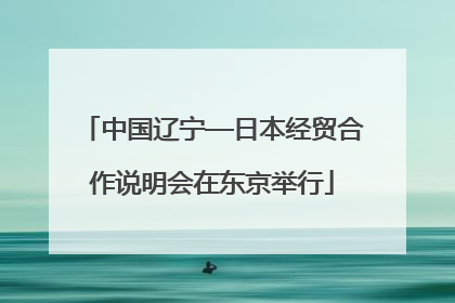 中国辽宁—日本经贸合作说明会在东京举行
