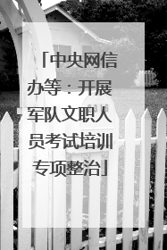 中央网信办等：开展军队文职人员考试培训专项整治