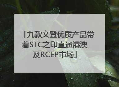 九款文登优质产品带着STC之印直通港澳及RCEP市场