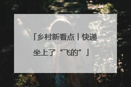 乡村新看点丨快递坐上了“飞的”