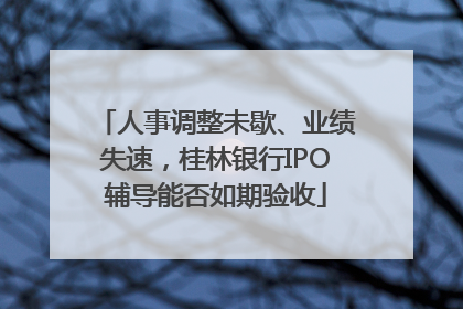 人事调整未歇、业绩失速，桂林银行IPO辅导能否如期验收