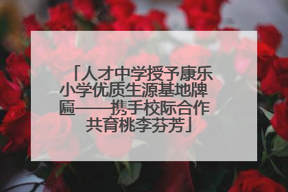 人才中学授予康乐小学优质生源基地牌匾——携手校际合作  共育桃李芬芳