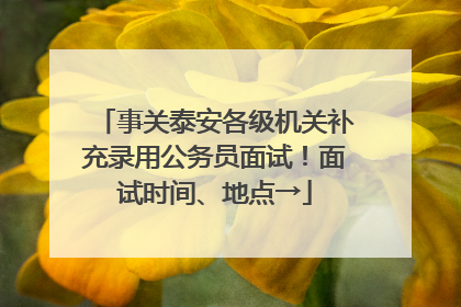 事关泰安各级机关补充录用公务员面试！面试时间、地点→