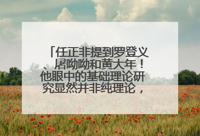 任正非提到罗登义、屠呦呦和黄大年！他眼中的基础理论研究显然并非纯理论，为什么？