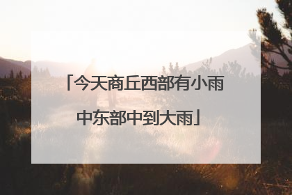 今天商丘西部有小雨 中东部中到大雨