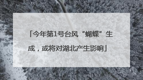 今年第1号台风“蝴蝶”生成，或将对湖北产生影响