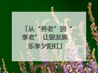 从“养老”到“享老” 让银发族乐享夕阳红