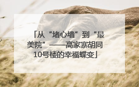 从“堵心墙”到“最美院”——高家寨胡同10号楼的幸福蝶变
