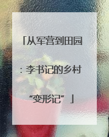 从军营到田园：李书记的乡村 “变形记”