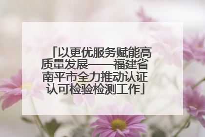 以更优服务赋能高质量发展——福建省南平市全力推动认证认可检验检测工作