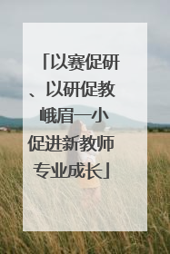 以赛促研、以研促教 峨眉一小促进新教师专业成长