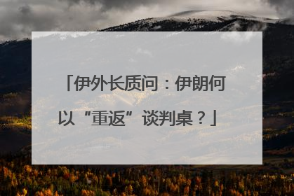 伊外长质问：伊朗何以“重返”谈判桌？
