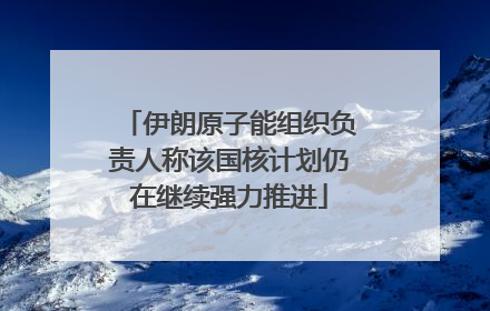 伊朗原子能组织负责人称该国核计划仍在继续强力推进