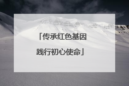传承红色基因 践行初心使命