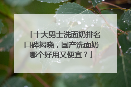 十大男士洗面奶排名口碑揭晓，国产洗面奶哪个好用又便宜？