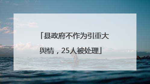 县政府不作为引重大舆情，25人被处理
