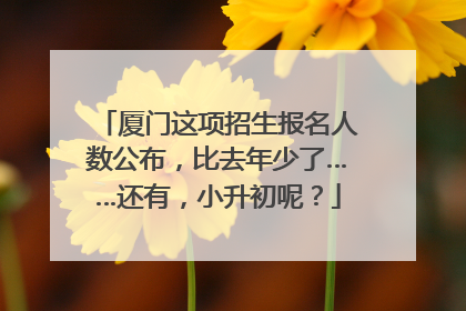 厦门这项招生报名人数公布，比去年少了……还有，小升初呢？